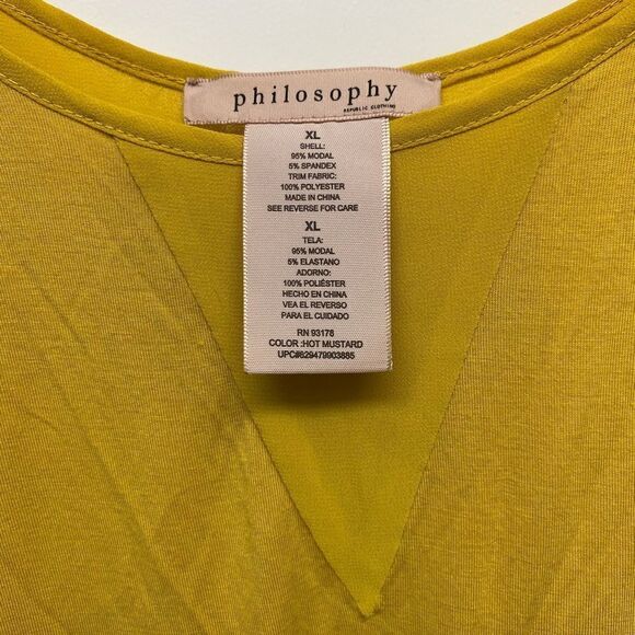 COPY - Philosophy Yellow Free Flow Blouse - Picture 2 of 4